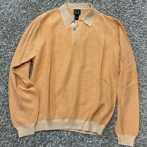 Men’s joseph a bank large, long sleeve top with collar. Tangerine.